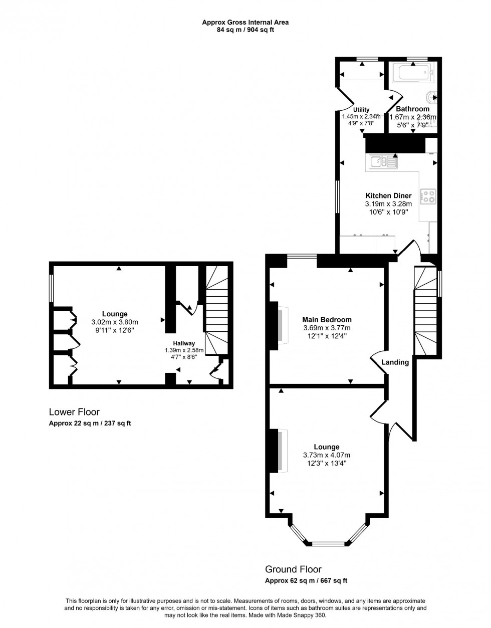 Floorplan for Cambridge Road, Bromley