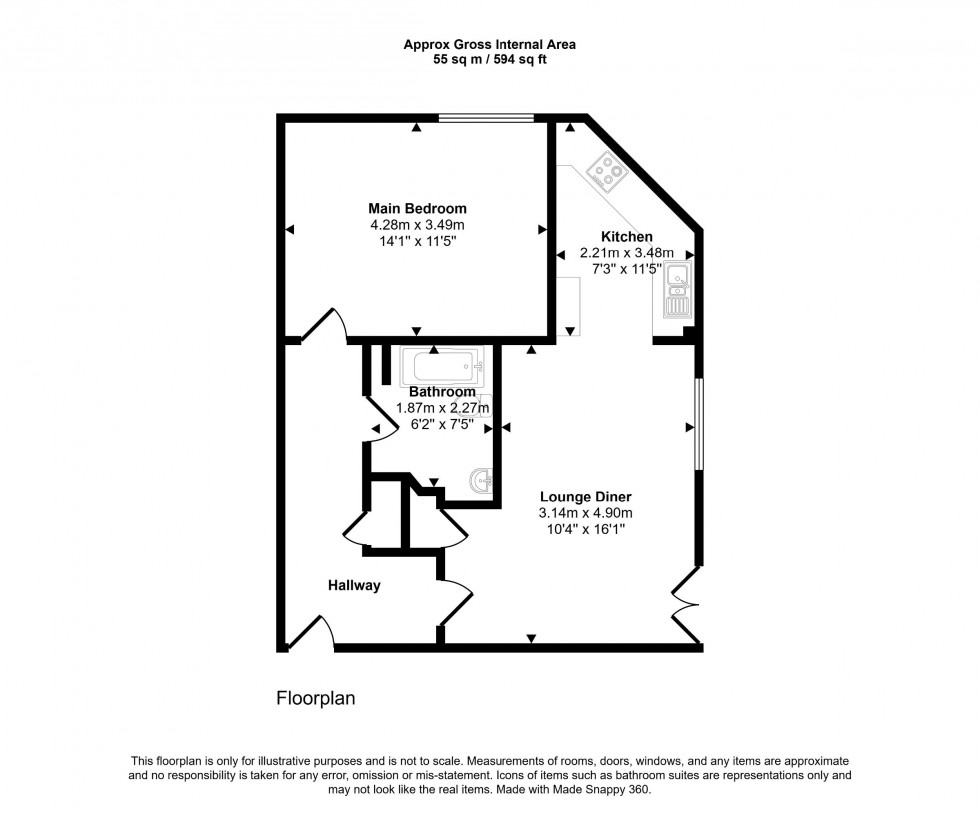 Floorplan for Flat , The Old Courtyard,  Park Road, Bromley
