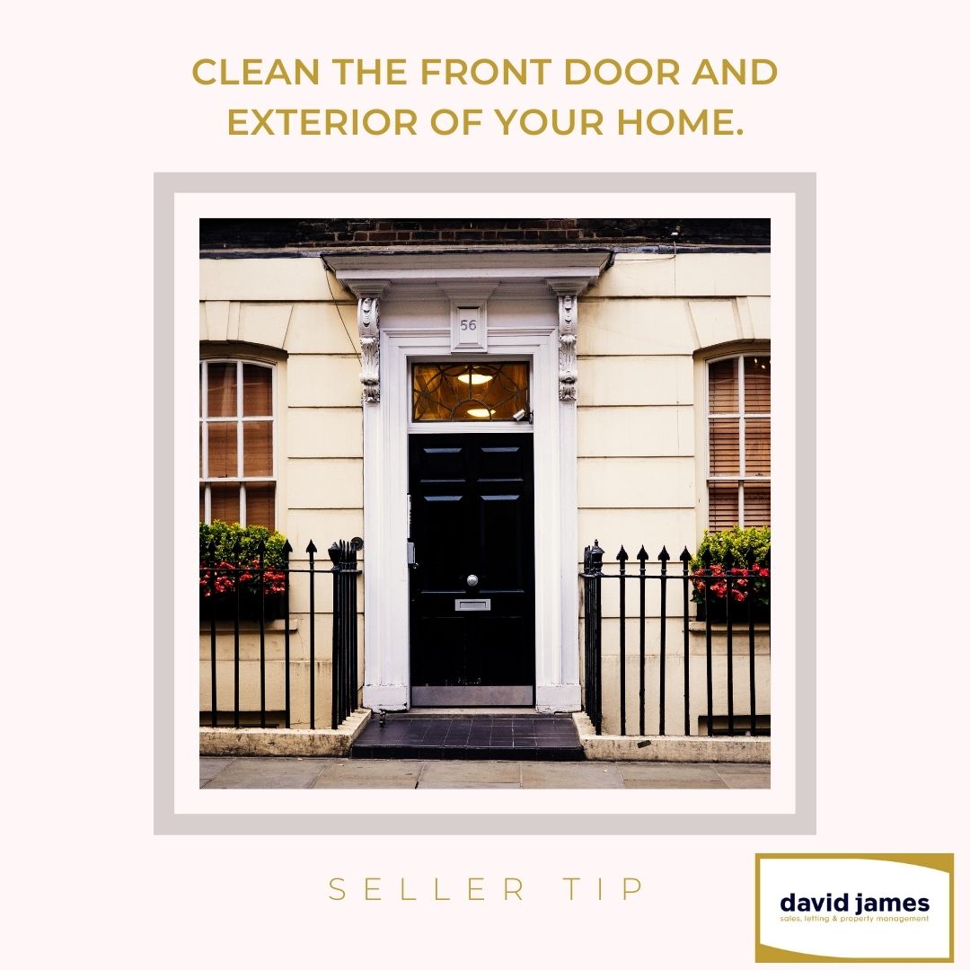 Selling Tip: Clean the front door and exterior of your home. 