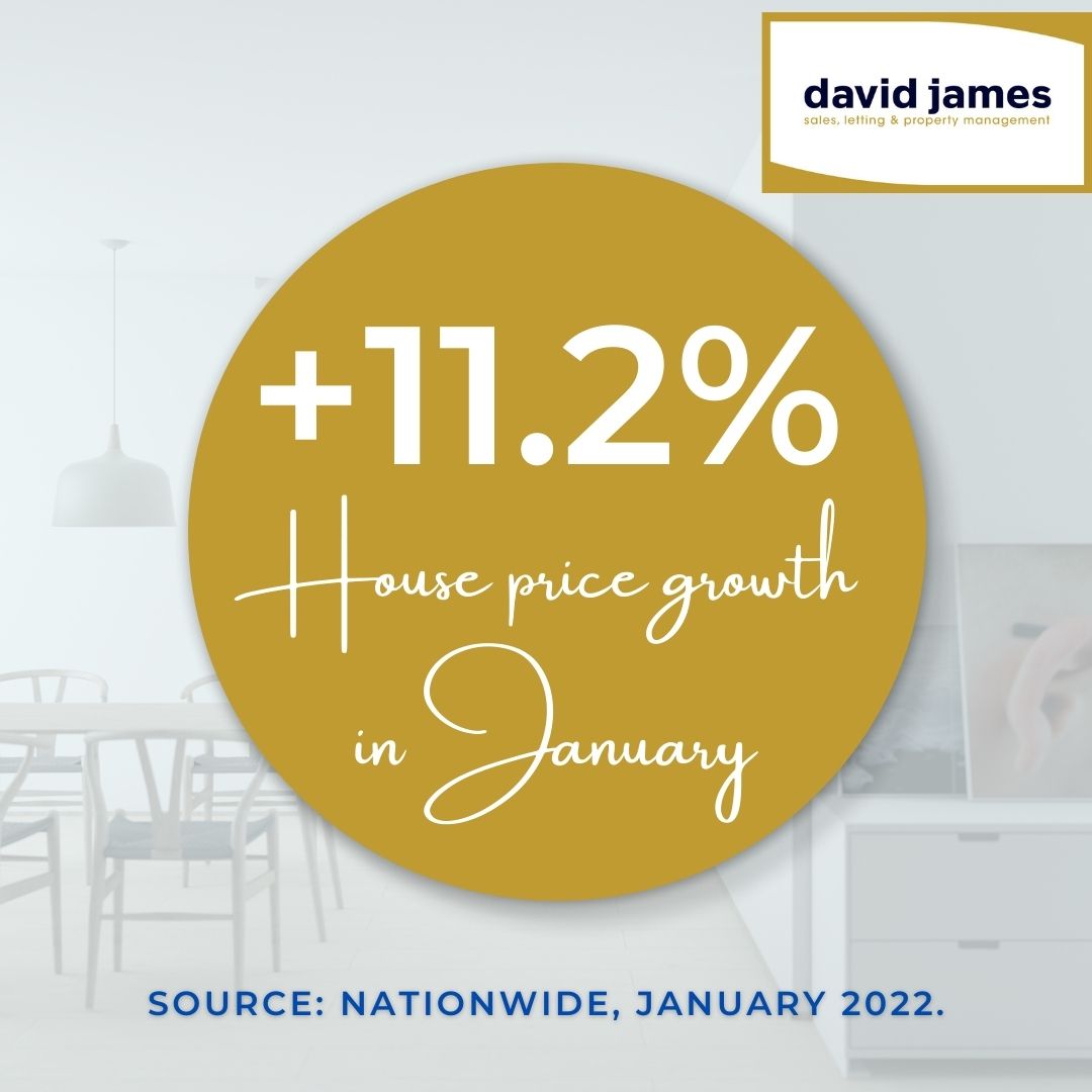 The annual house price growth for January 2022 reached 11.2%