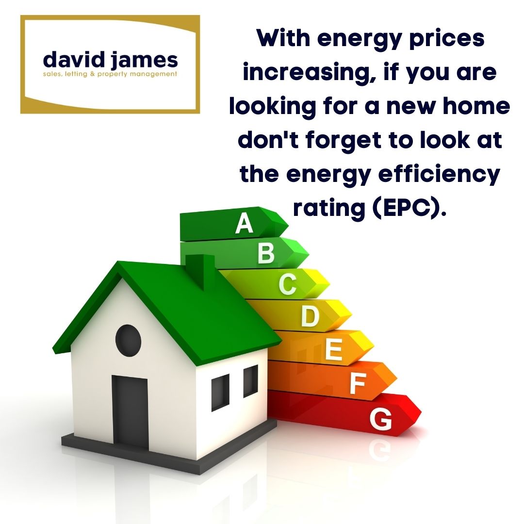 With energy prices increasing, if you are looking for a new home don't forget to look at the energy efficiency rating (EPC). 